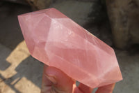 Polished Double Terminated Rose Quartz Points x 6 From Madagascar - Toprock Gemstones and Minerals 