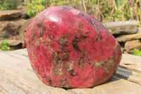 Polished Rhodonite Standing Free Form x 1 From Zimbabwe - Toprock Gemstones and Minerals 