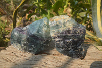 Natural Watermelon Fluorite Specimens x 2 From Namibia - Toprock Gemstones and Minerals 