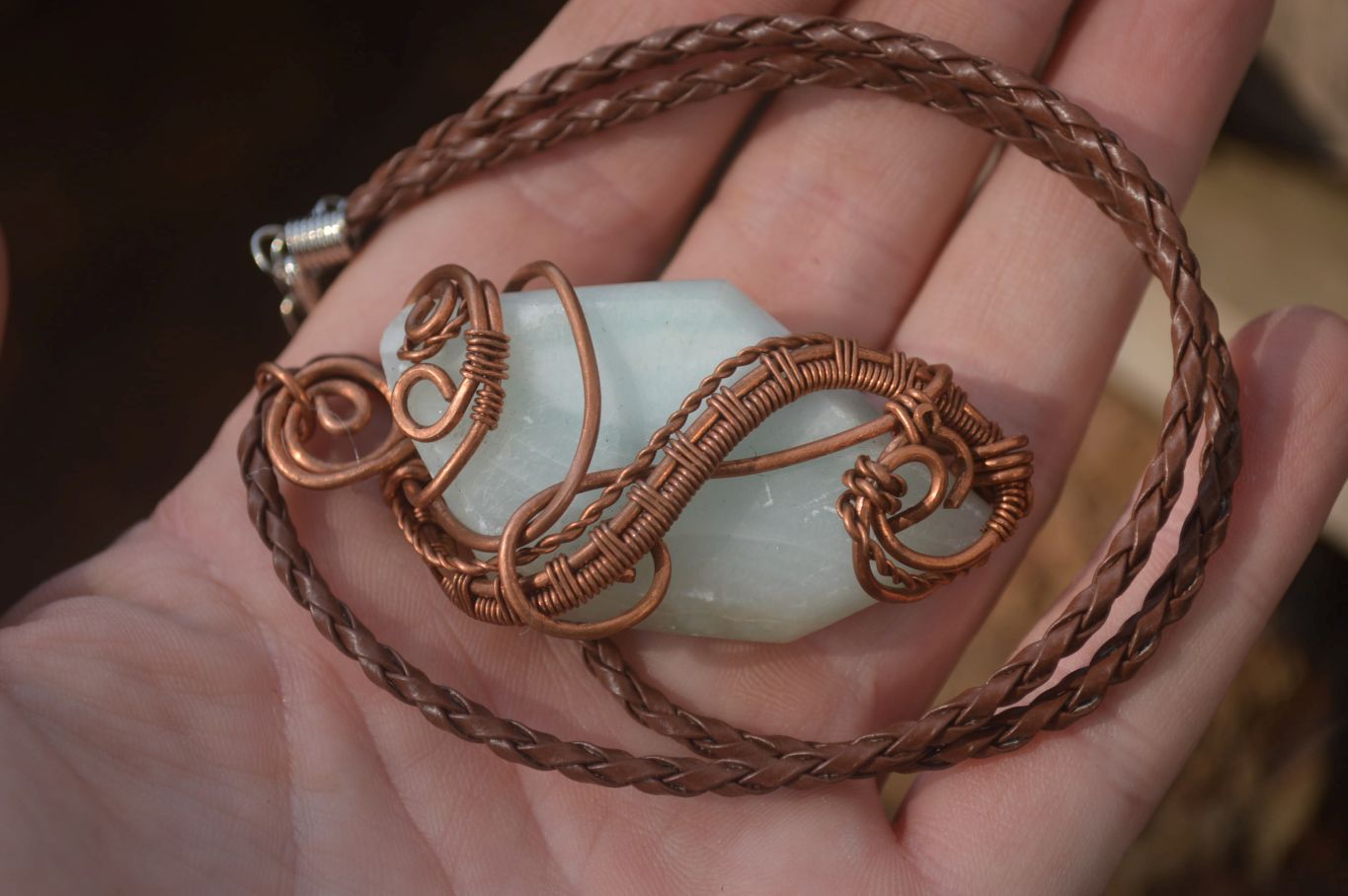 Hand Made Mixed Copper Wire Wrapped Pendants x 6 From Southern Africa - Toprock Gemstones and Minerals 