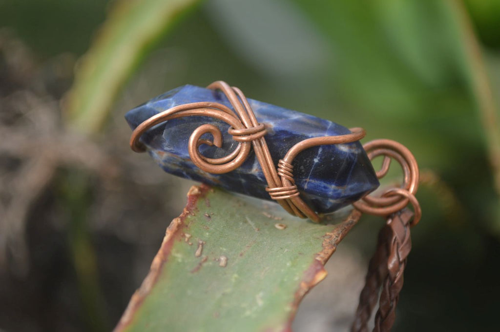 Hand Made Mixed Copper Wire Wrapped Pendants x 6 From Southern Africa - Toprock Gemstones and Minerals 