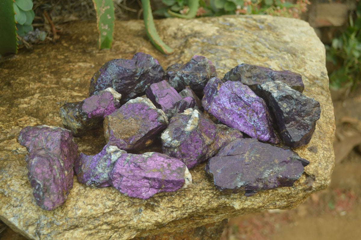 Natural Metallic Purpurite Cobbed Specimens x 12 From Erongo, Namibia - Toprock Gemstones and Minerals 