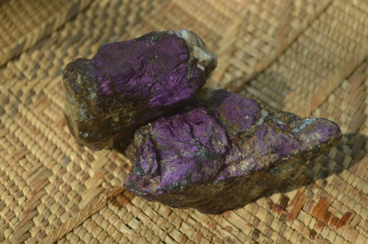Natural Metallic Purpurite Cobbed Specimens x 12 From Erongo, Namibia - Toprock Gemstones and Minerals 