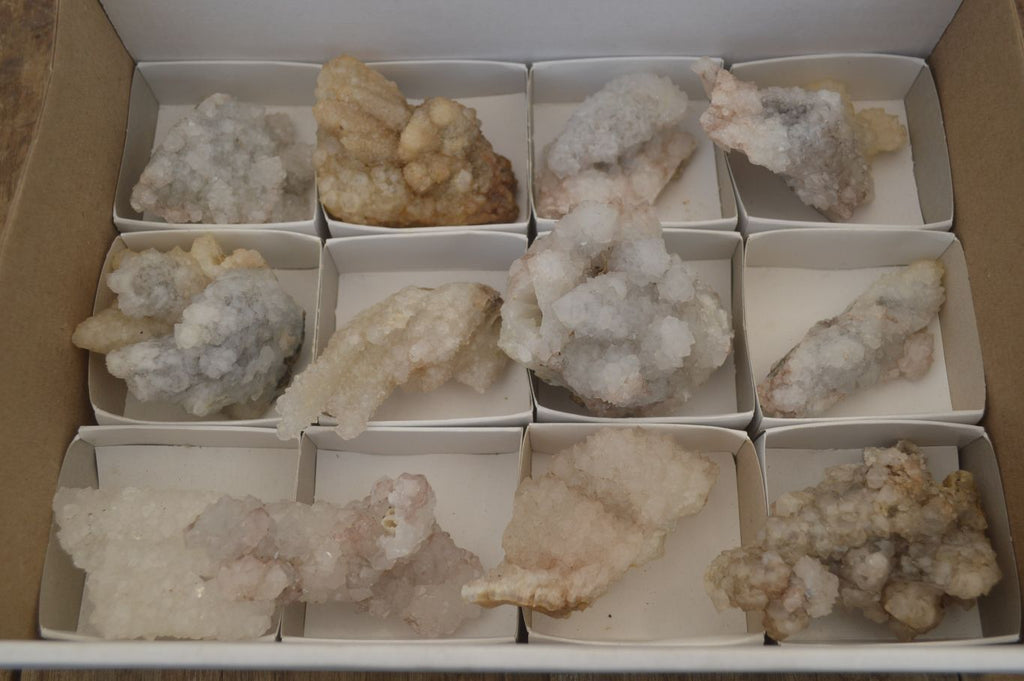 Natural Drusy Mountain Quartz Specimens x 12 From Alberts Mountain, Lesotho - Toprock Gemstones and Minerals 