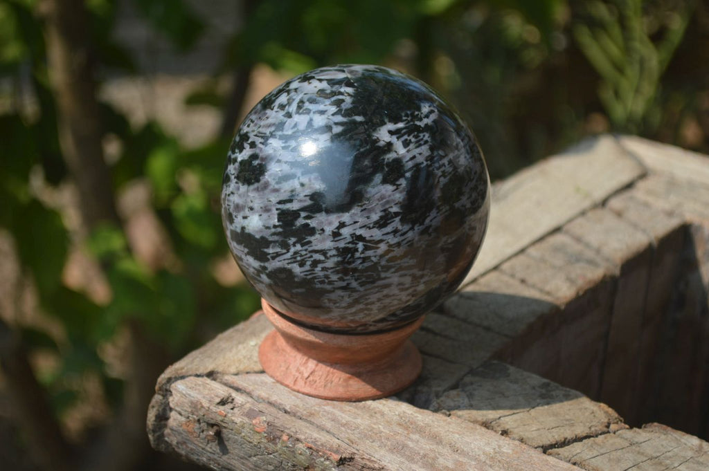 Polished Gabbro / Merlinite Sphere x 1 From Madagascar - Toprock Gemstones and Minerals 