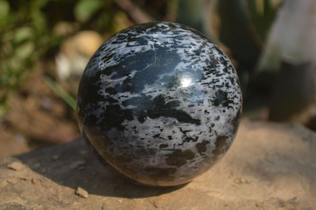 Polished Gabbro / Merlinite Sphere x 1 From Madagascar - Toprock Gemstones and Minerals 