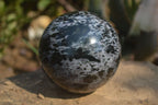 Polished Gabbro / Merlinite Sphere x 1 From Madagascar - Toprock Gemstones and Minerals 