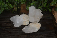 Natural White Quartz Clusters x 3 From Madagascar - Toprock Gemstones and Minerals 