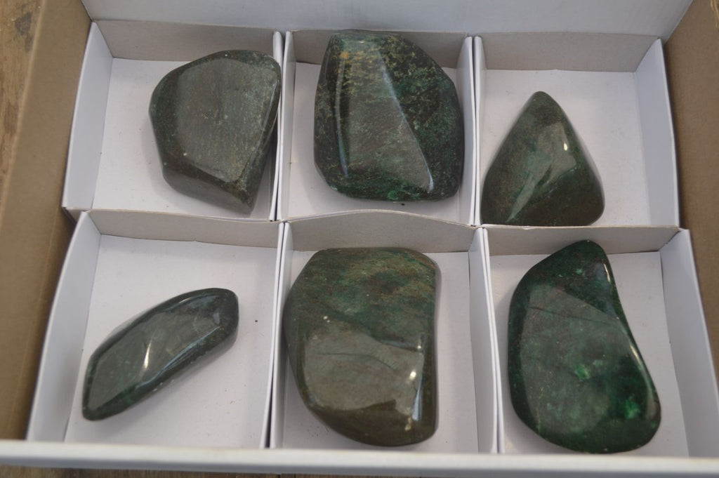Polished Ruby Corundum In Chrome Verdite Standing Free Forms x 6 From Zimbabwe - Toprock Gemstones and Minerals 