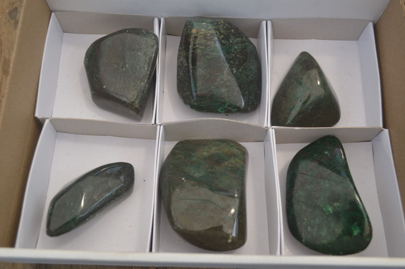 Polished Ruby Corundum In Chrome Verdite Standing Free Forms x 6 From Zimbabwe - Toprock Gemstones and Minerals 