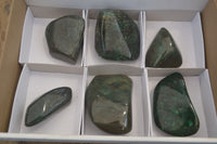 Polished Ruby Corundum In Chrome Verdite Standing Free Forms x 6 From Zimbabwe - Toprock Gemstones and Minerals 