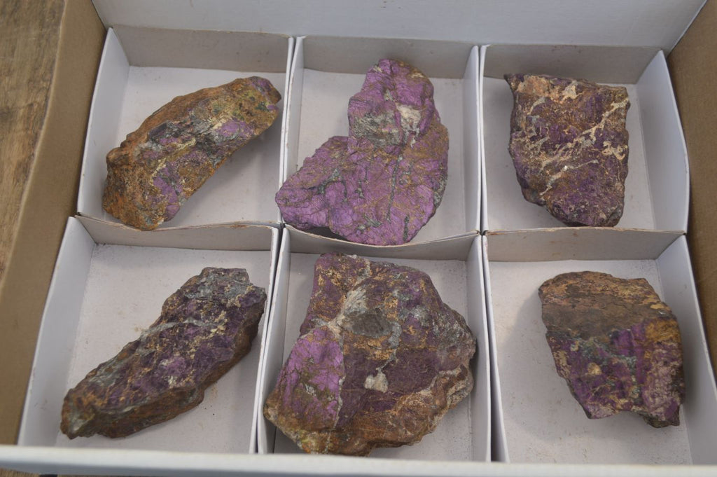 Natural Metallic Purpurite Cobbed Specimens x 6 From Erongo, Namibia - Toprock Gemstones and Minerals 