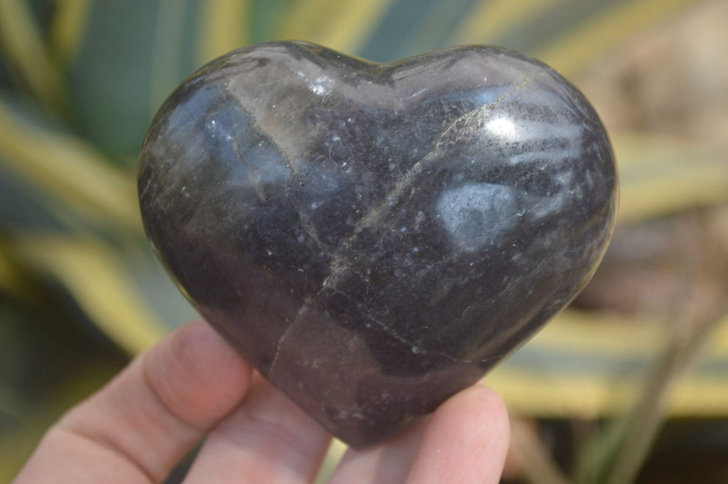 Polished Lepidolite with Pink Rubellite Gemstone Hearts x 6 From Madagascar - Toprock Gemstones and Minerals 