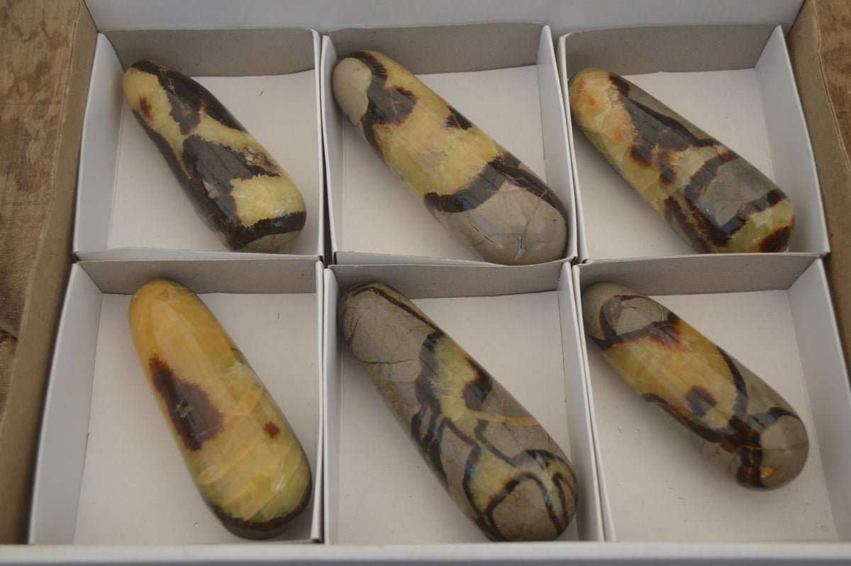 Polished Septerye Massage Wands x 6 From Madagascar - Toprock Gemstones and Minerals 