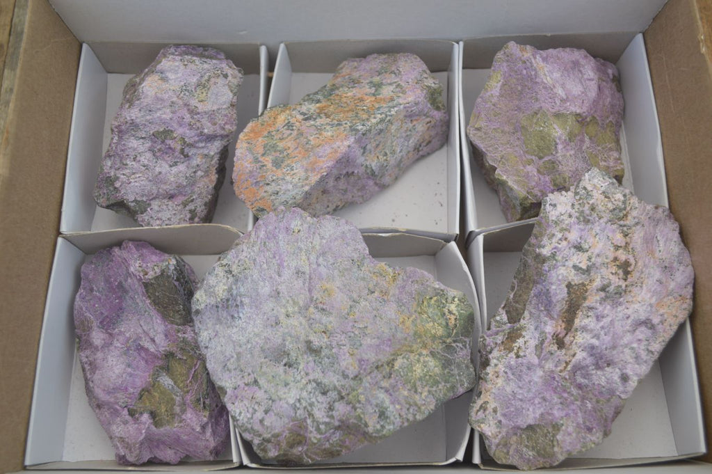 Natural Stichtite Specimens x 6 From Barberton, South Africa - Toprock Gemstones and Minerals 