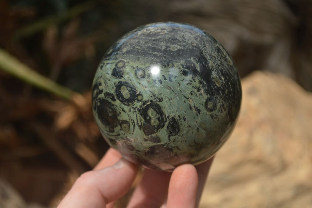 Polished Stromatolite Jasper Spheres x 2 From Madagascar - Toprock Gemstones and Minerals 