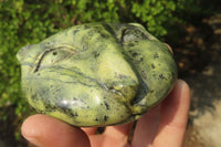 Polished Leopard Stone Cat Face Carvings x 3 From Zimbabwe
