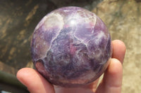 Polished Lepidolite with Pink Rubellite Spheres x 2 From Ambatondrazaka, Madagascar - Toprock Gemstones and Minerals 