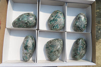 Polished Rare Emerald Mica In Matrix Free Forms x 6 From Mutoko, Zimbabwe - Toprock Gemstones and Minerals 