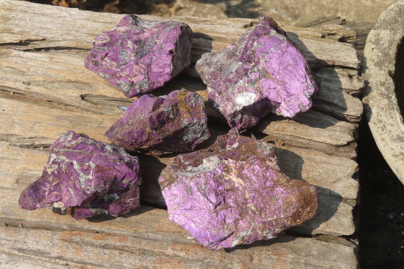 Natural Metallic Purpurite Cobbed Specimens x 5 From Erongo, Namibia - Toprock Gemstones and Minerals 