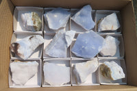 Natural Crystalline Blue Lace Agate Plates x 12 From Namibia - Toprock Gemstones and Minerals 