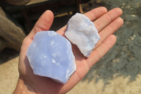 Natural Crystalline Blue Lace Agate Plates x 12 From Namibia - Toprock Gemstones and Minerals 