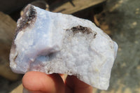 Natural Crystalline Blue Lace Agate Plates x 12 From Namibia - Toprock Gemstones and Minerals 