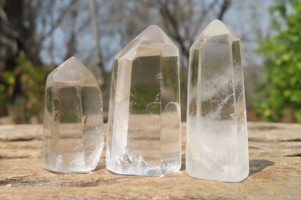 Polished Clear Quartz Pendant Crystals x 35 From Madagascar - Toprock Gemstones and Minerals 