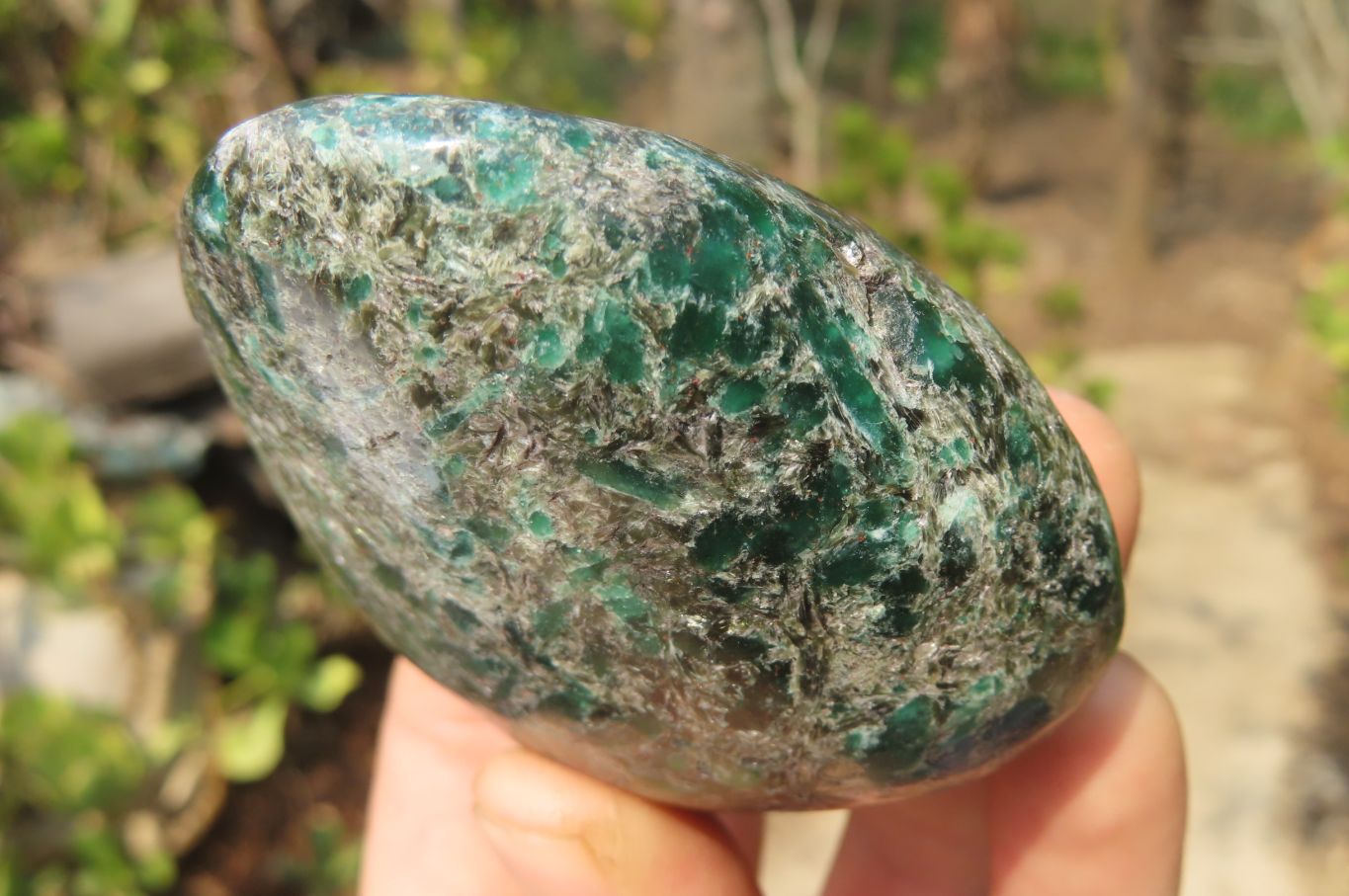 Polished Rare Emerald Mica In Matrix Free Forms x 6 From Mutoko, Zimbabwe - Toprock Gemstones and Minerals 