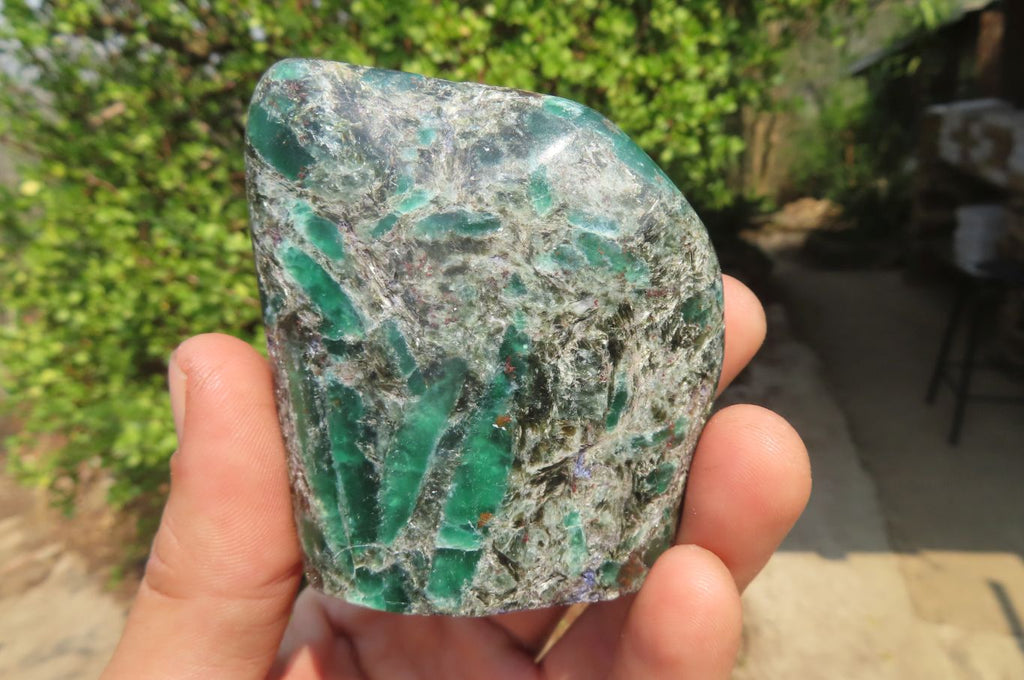 Polished Rare Emerald Mica In Matrix Free Forms x 6 From Mutoko, Zimbabwe - Toprock Gemstones and Minerals 