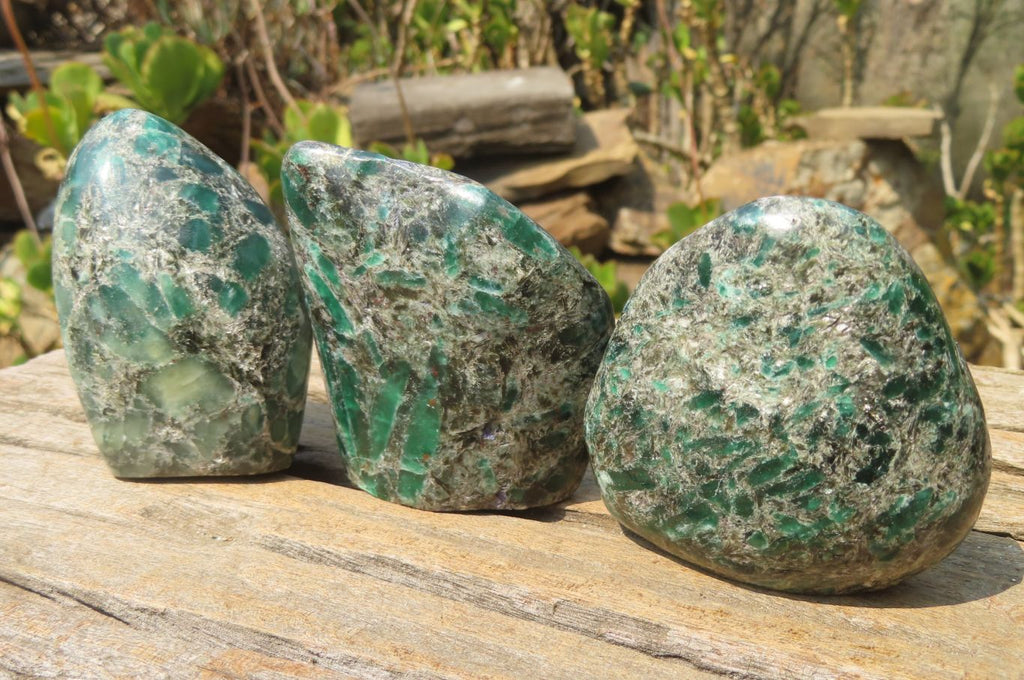 Polished Rare Emerald Mica In Matrix Free Forms x 6 From Mutoko, Zimbabwe - Toprock Gemstones and Minerals 