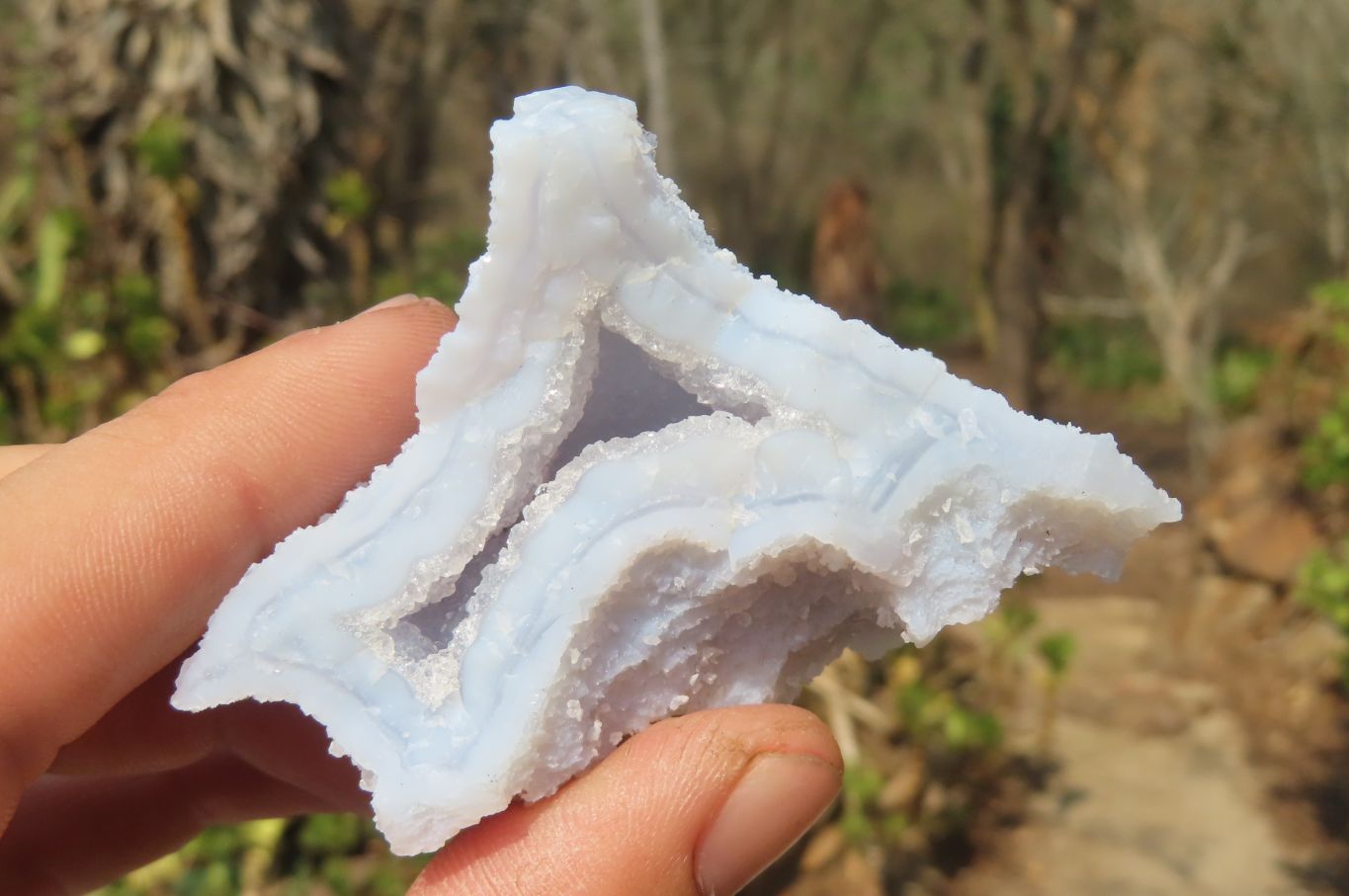 Natural Etched Blue Chalcedony Specimens x 35 From Nsanje, Malawi - Toprock Gemstones and Minerals 