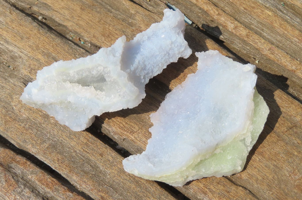 Natural Etched Blue Chalcedony Specimens x 35 From Nsanje, Malawi - Toprock Gemstones and Minerals 