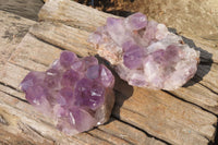 Natural Jacaranda Amethyst Quartz Cluster x 2 from Mumbwa, Zambia - Toprock Gemstones and Minerals 