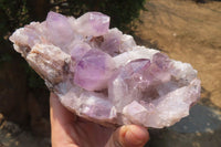 Natural Jacaranda Amethyst Quartz Cluster x 2 from Mumbwa, Zambia - Toprock Gemstones and Minerals 