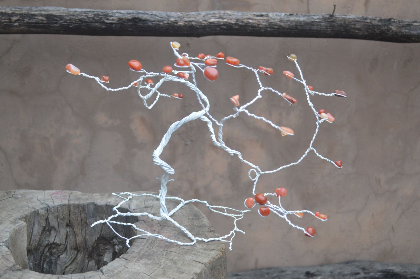 Hand Made Carnelian Wire Wrap Tree x 1 From KwaZulu, Natal, South Africa - Toprock Gemstones and Minerals 