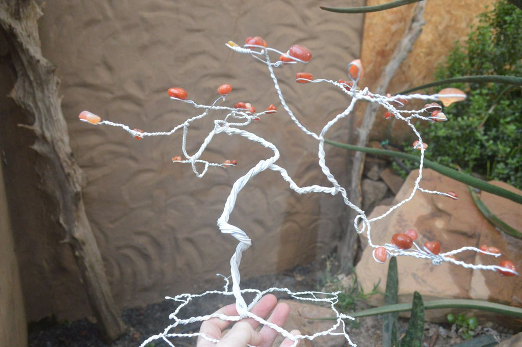 Hand Made Carnelian Wire Wrap Tree x 1 From KwaZulu, Natal, South Africa - Toprock Gemstones and Minerals 
