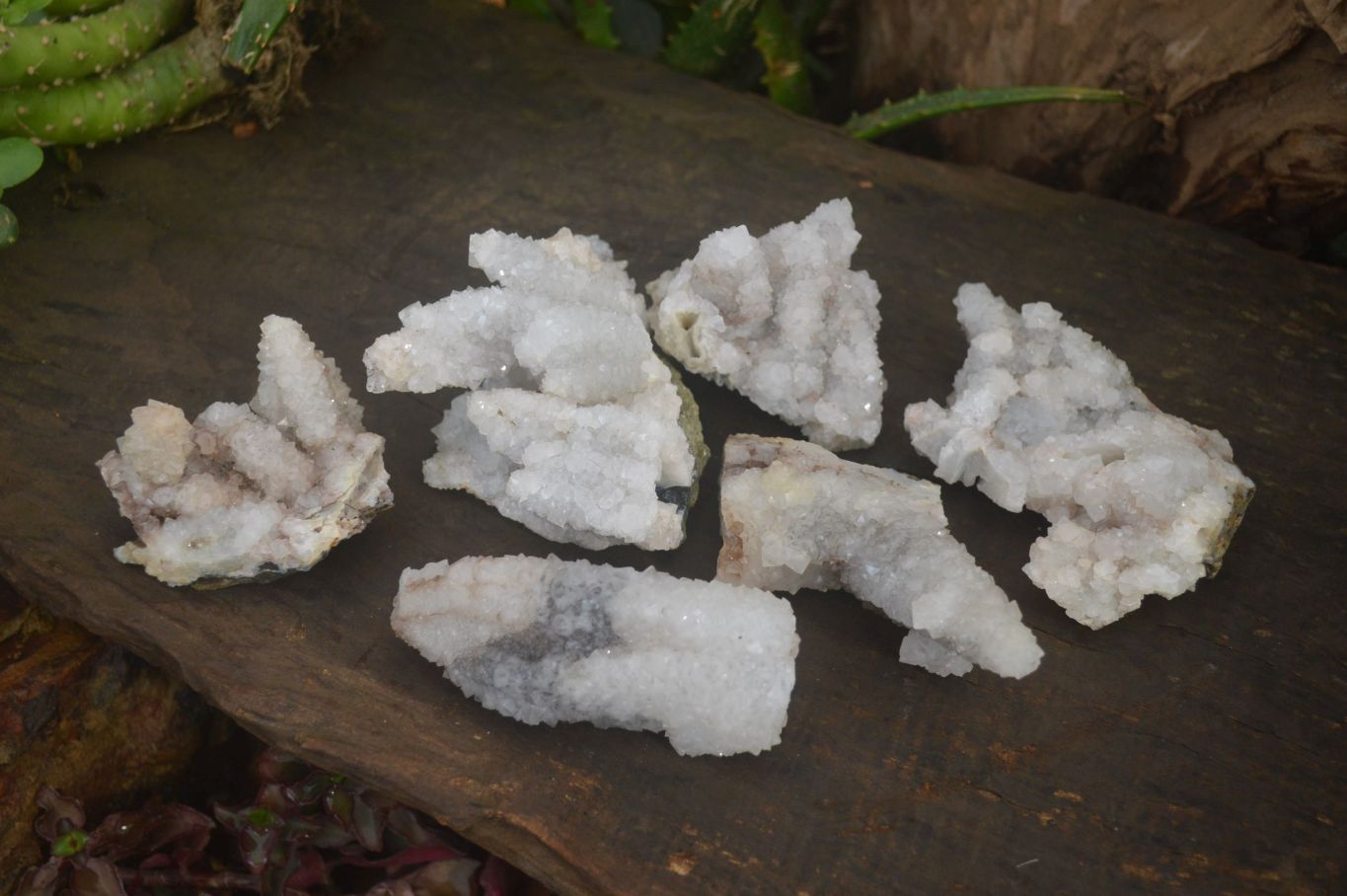 Natural Drusy Quartz Coated Calcite Pseudomorph Specimens x 6 From Alberts Mountain, Lesotho - Toprock Gemstones and Minerals 