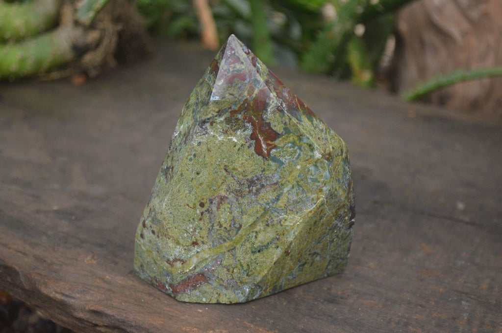 Polished Bastite Dragons Blood Stone Crystal Points x 2 From Tshipise, South Africa - Toprock Gemstones and Minerals 