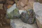 Polished Bastite Dragons Blood Stone Crystal Points x 2 From Tshipise, South Africa - Toprock Gemstones and Minerals 