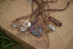 Polished Mixed Copper Wire Wrapped Pendants x 6 From Southern Africa - Toprock Gemstones and Minerals 