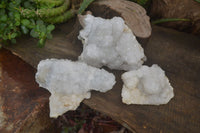 Natural Drusy Quartz Coated Quartz Specimens x 3 From Alberts Mountain, Lesotho