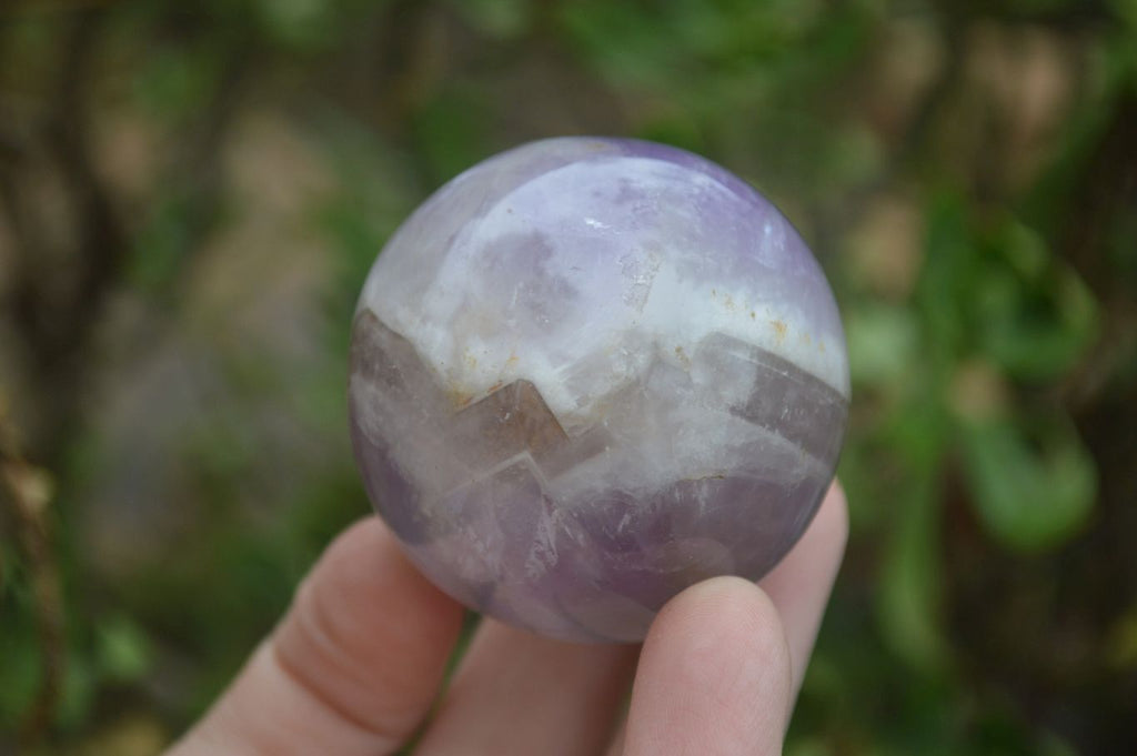 Polished Smokey Chevron Amethyst Spheres x 4 From Madagascar - Toprock Gemstones and Minerals 
