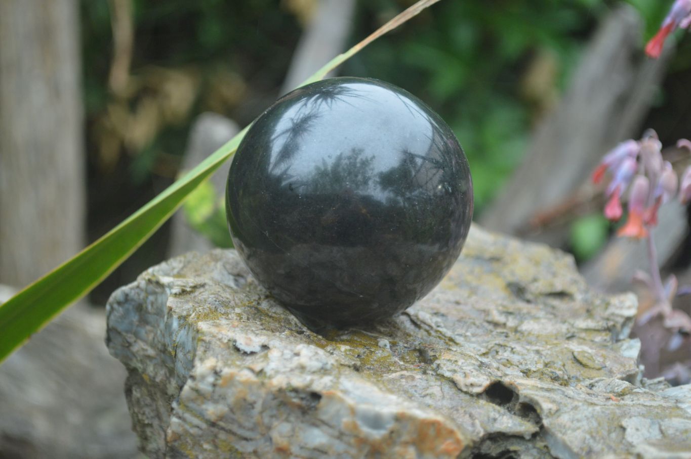 Polished Black Basalt Spheres x 3 From Antsirabe, Madagascar - Toprock Gemstones and Minerals 