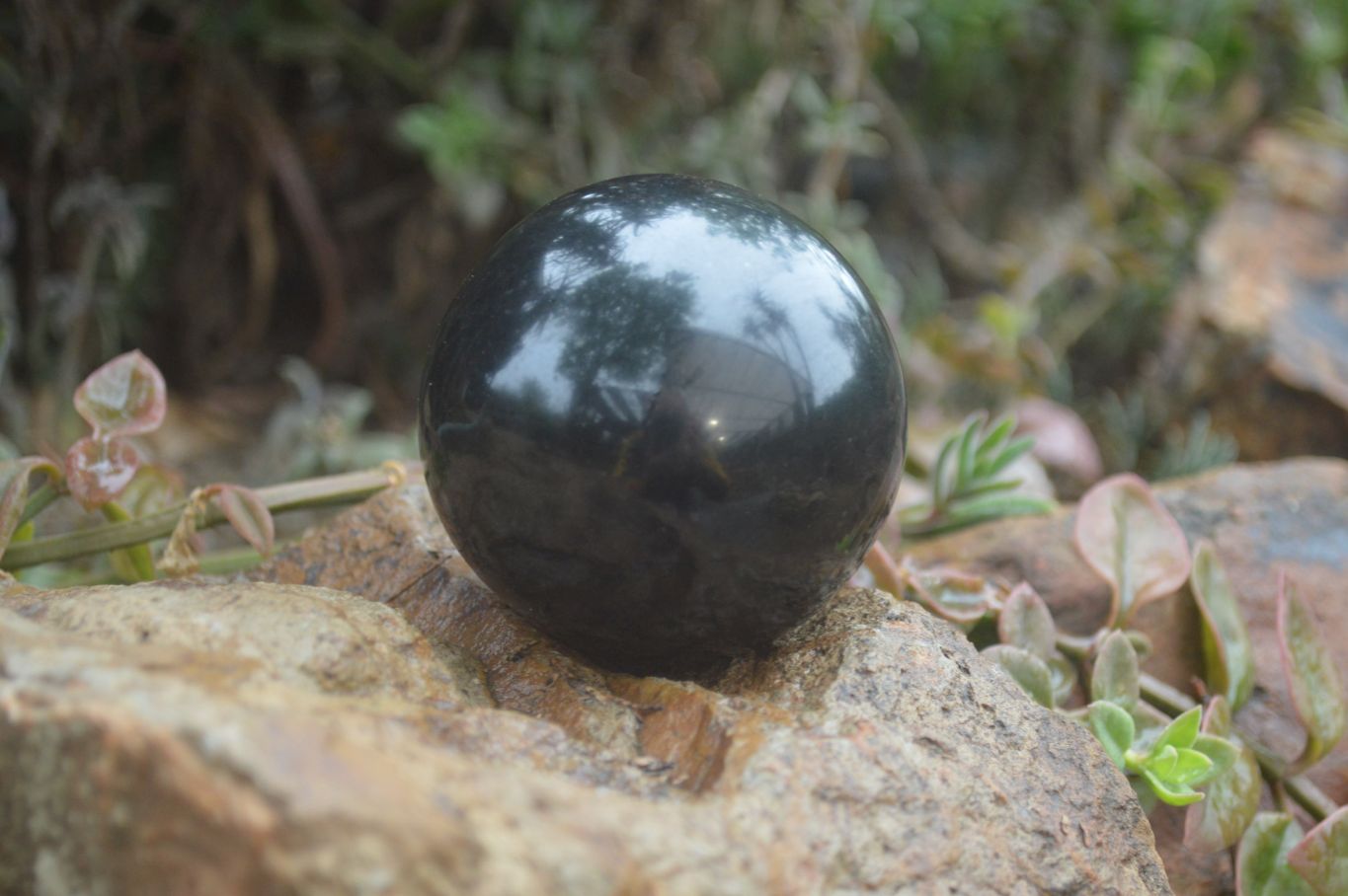 Polished Black Basalt Spheres x 3 From Antsirabe, Madagascar - Toprock Gemstones and Minerals 