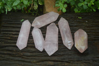 Polished Gemmy Rose Quartz Double Terminated Points x 6 From Madagascar - Toprock Gemstones and Minerals 