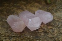 Polished Gemmy Rose Quartz Double Terminated Points x 6 From Madagascar - Toprock Gemstones and Minerals 
