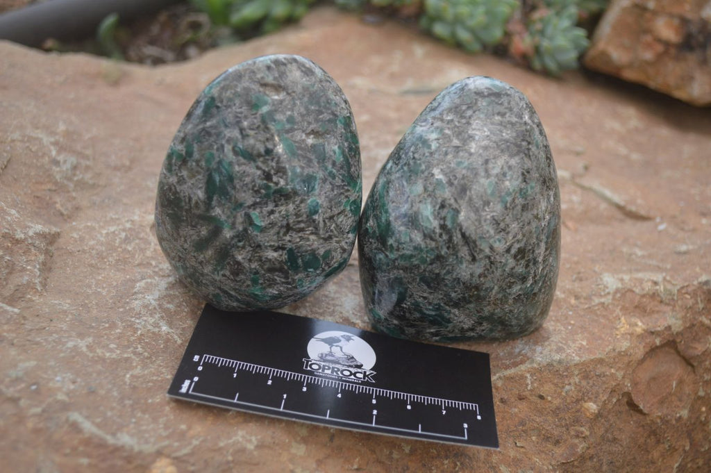 Polished Rare Emerald Mica In Matrix Standing Free Forms x 6 From Mutoko, Zimbabwe - Toprock Gemstones and Minerals 
