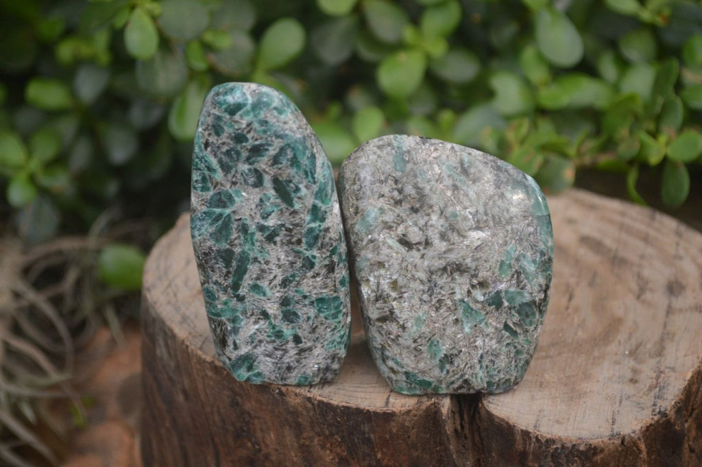 Polished Rare Emerald Mica In Matrix Standing Free Forms x 6 From Mutoko, Zimbabwe - Toprock Gemstones and Minerals 