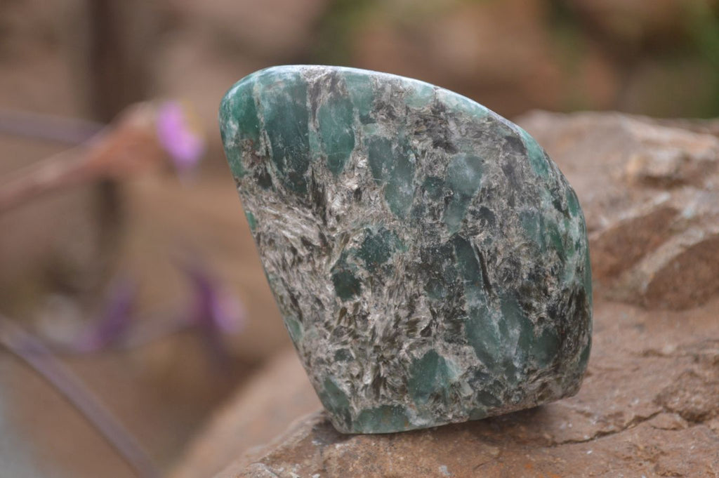 Polished Rare Emerald Mica In Matrix Standing Free Forms x 6 From Mutoko, Zimbabwe - Toprock Gemstones and Minerals 